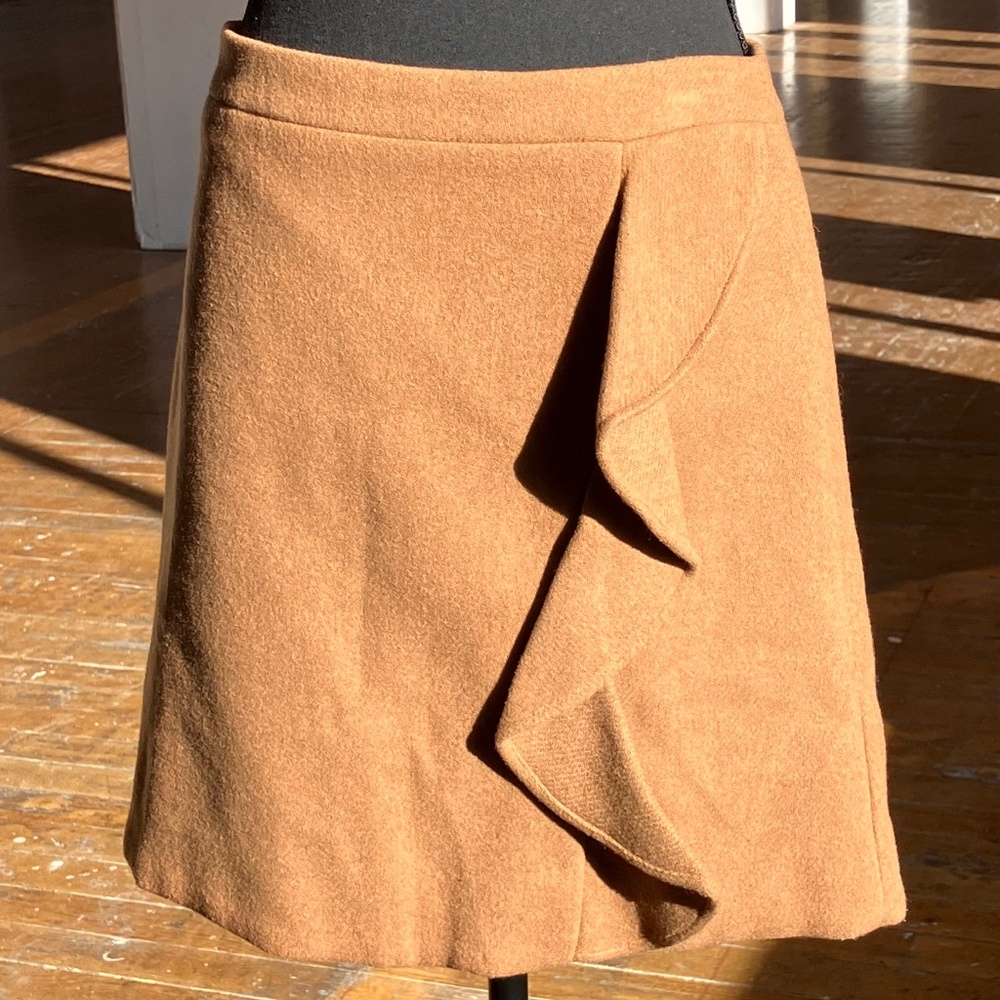 J. Crew Mercantile Camel toned wool blend mini skirt